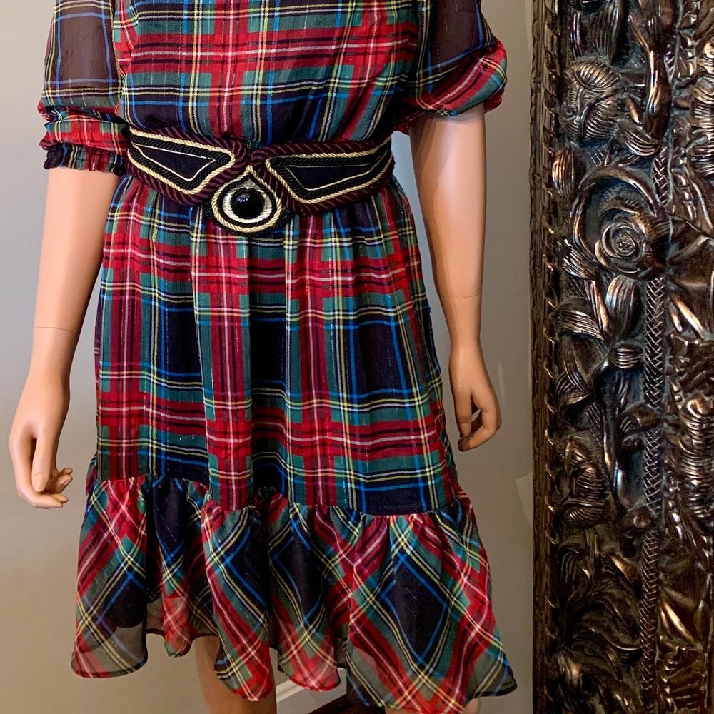 J.Crew Cinched-Waist Stewart Tartan Plaid Dress NWOT